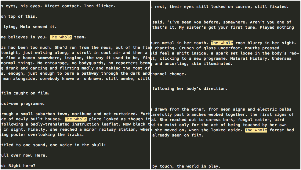 'The Whole' in text editor