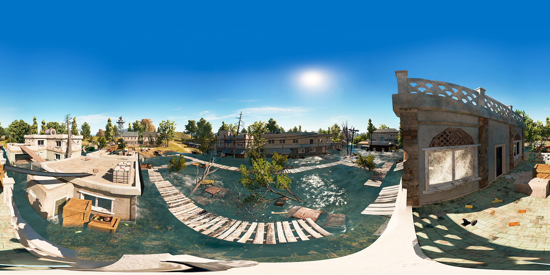 Water Town Equirectangular View
