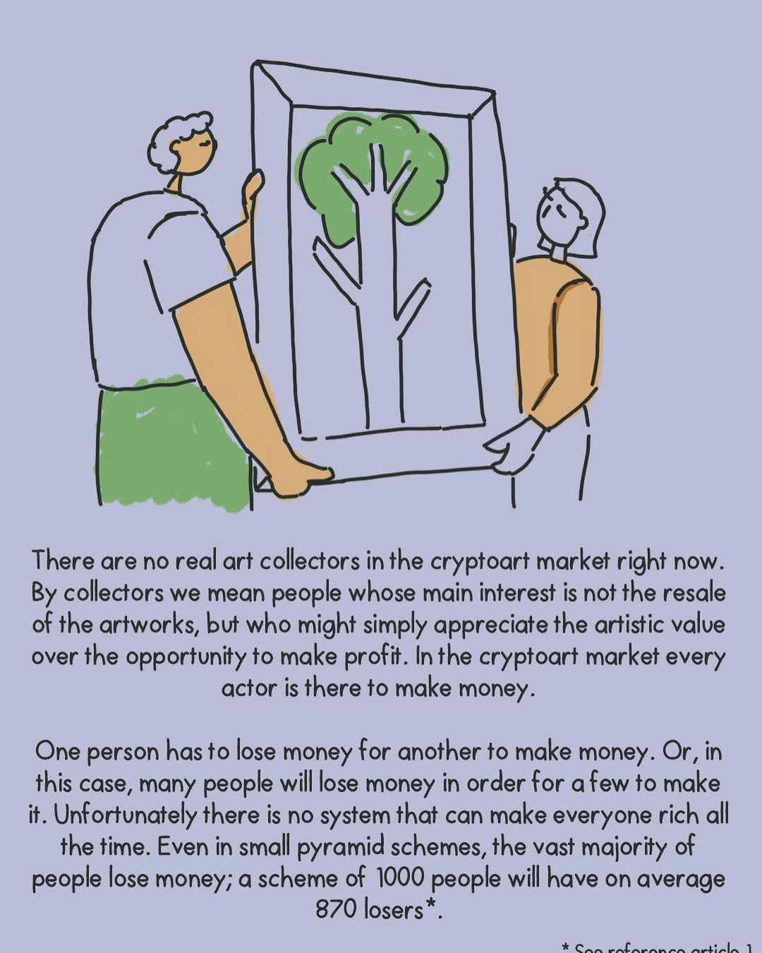 There are no real art collectors in cryptoart cartoon